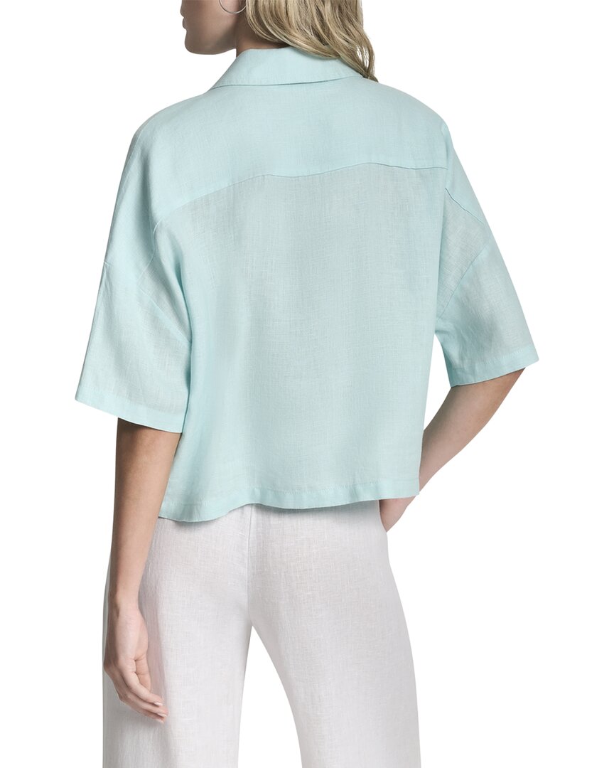 DKNY Blusa de Lino con Cuello
