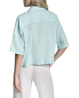 DKNY Blusa de Lino con Cuello