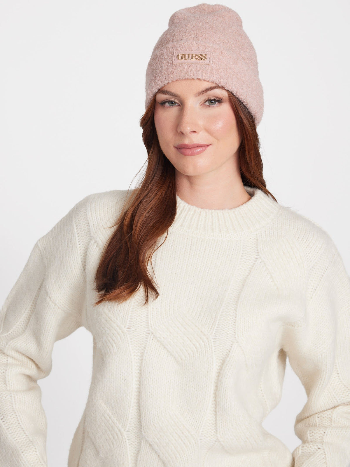 Gorro tejido de efecto cuero