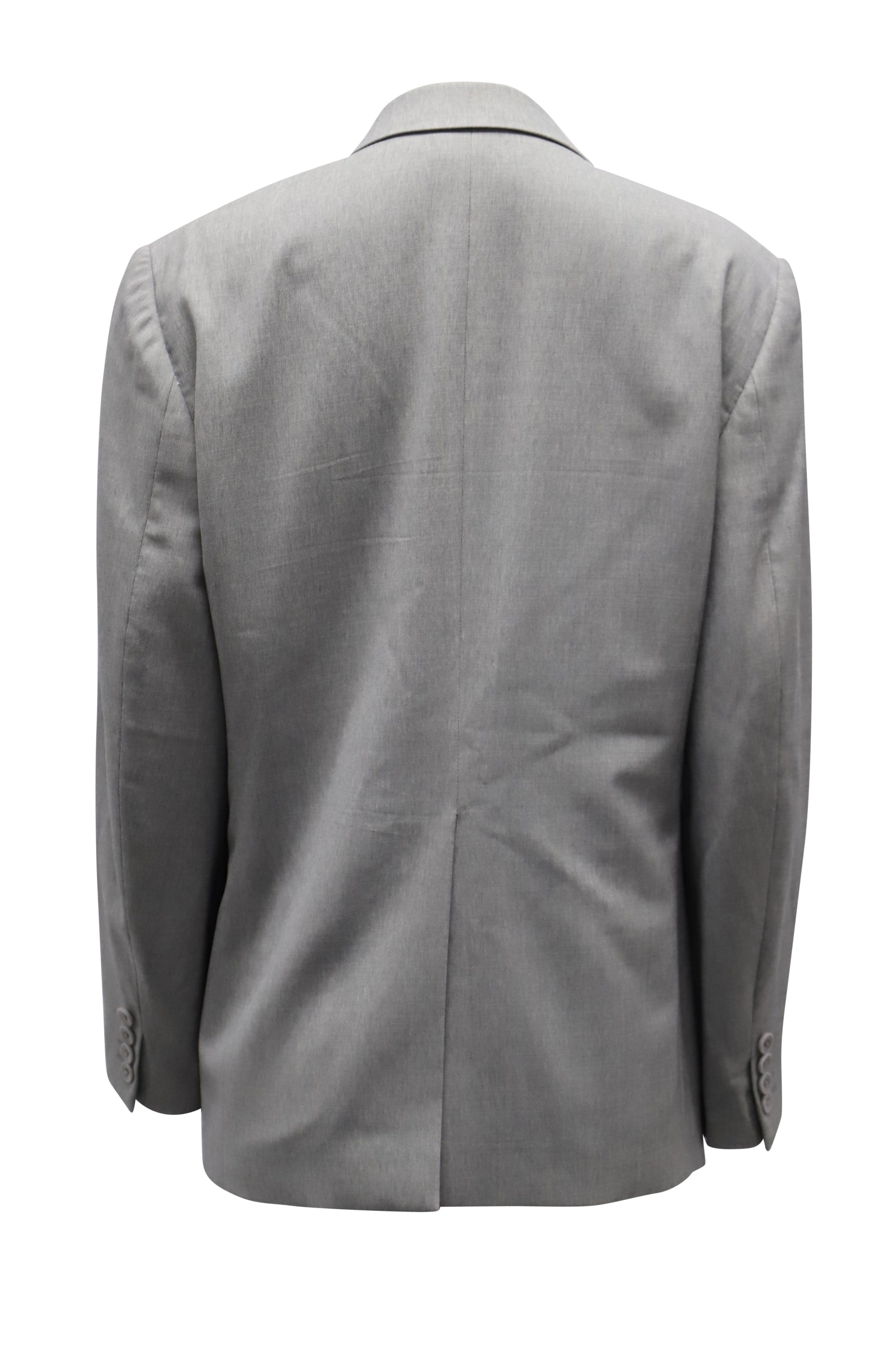 Blazer de lana de corte ajustado color gris