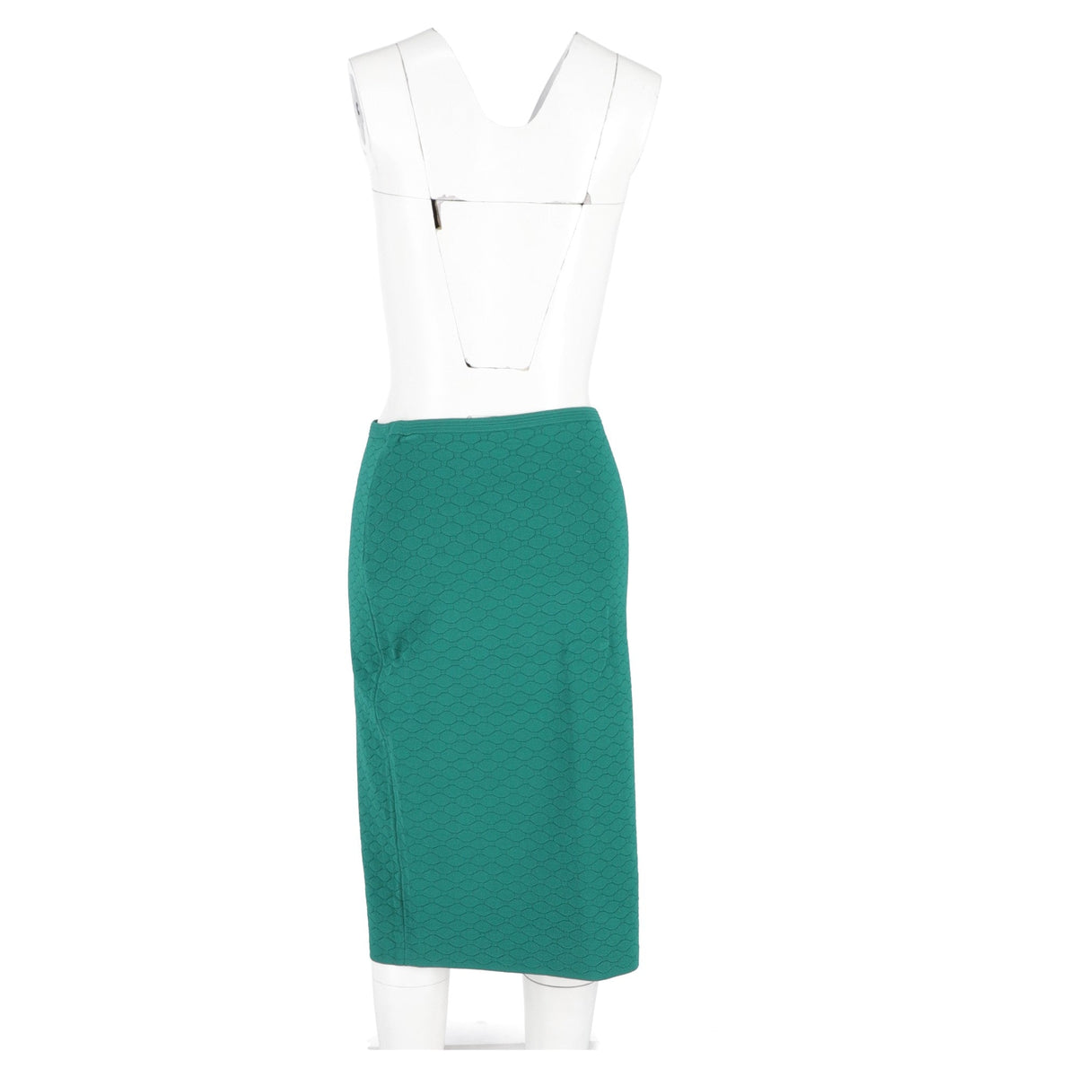 Falda de lana midi color verde
