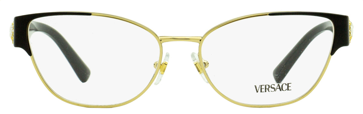 Montura para gafas de mujer de montura tipo gato 53 mm color negro y dorado