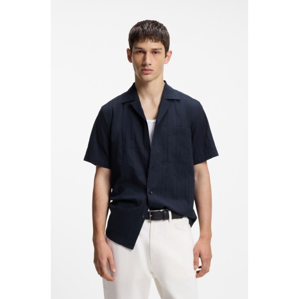 Camisa de algodón de corte amplio a rayas