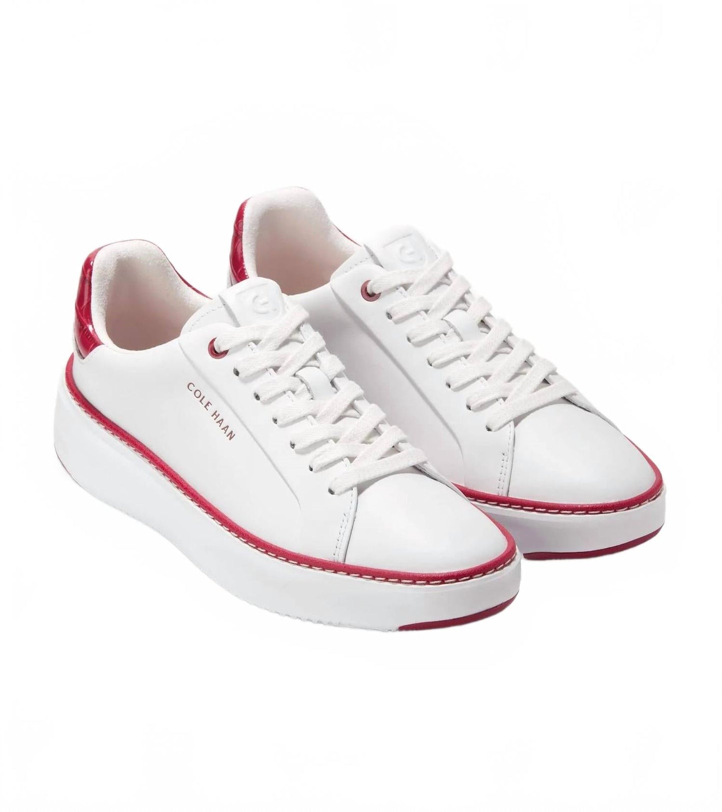Tenis de mujer color blanco y rojo