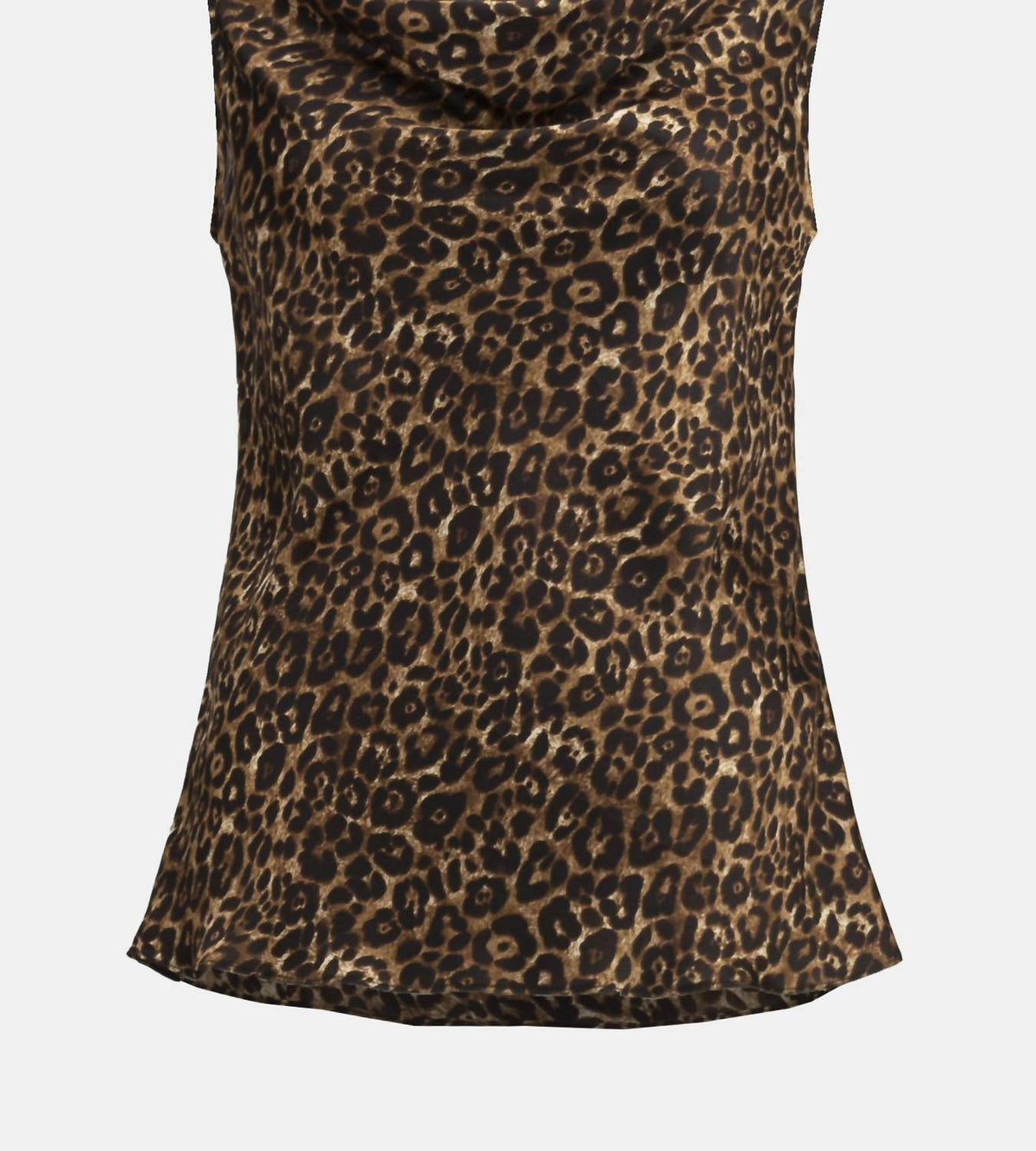Top sin mangas con estampado animal color negro y beige