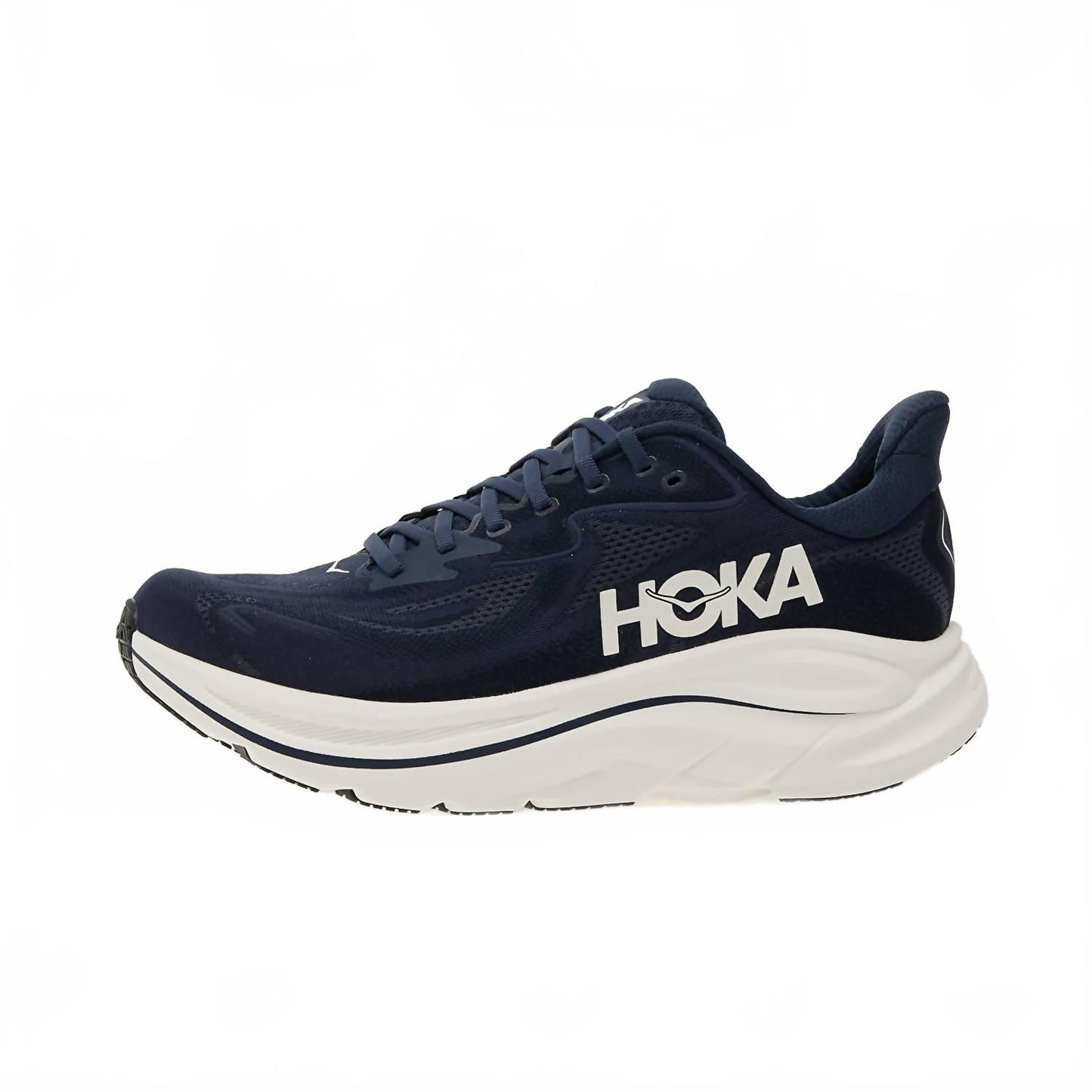 Tenis para correr de hombre color azul marino y blanco