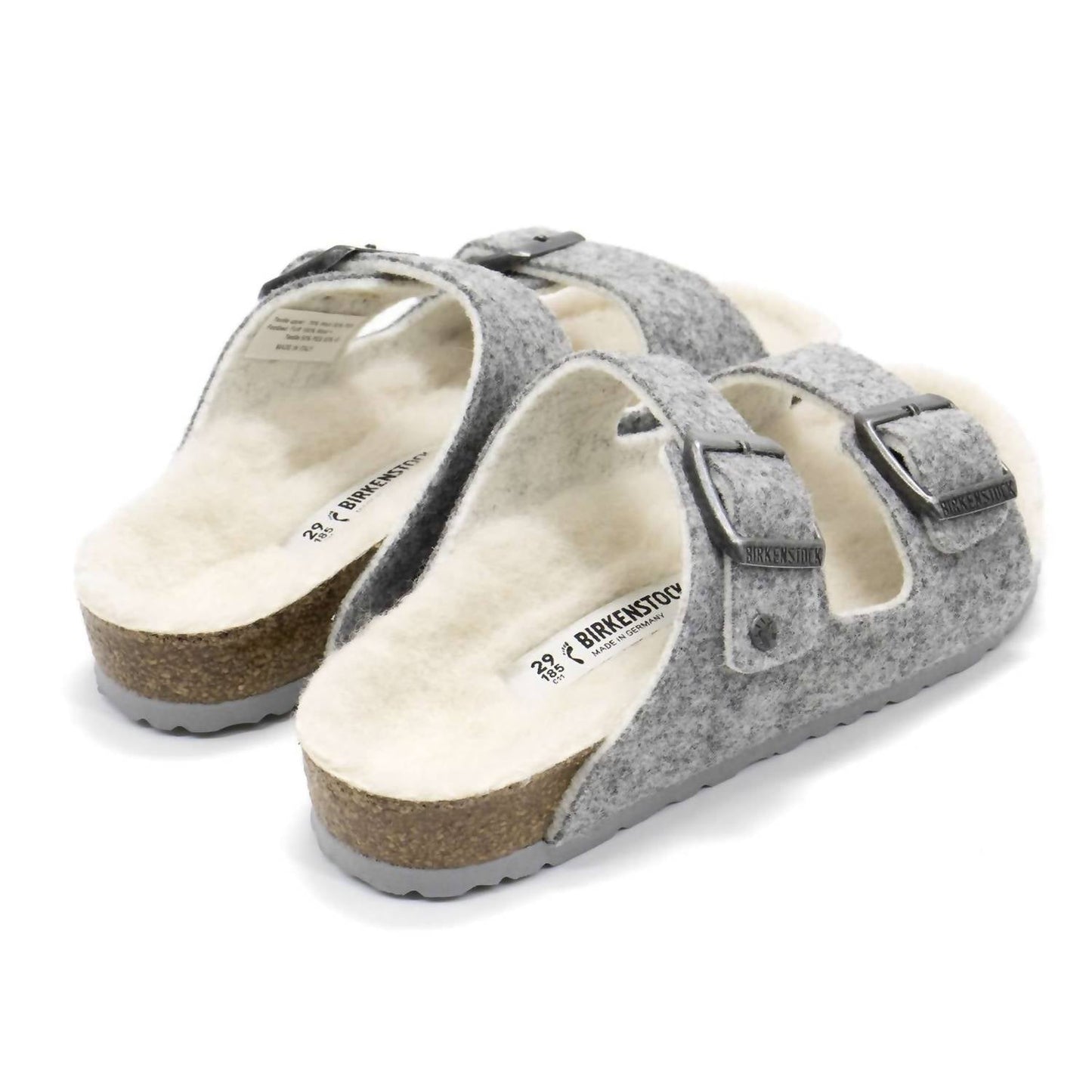 Sandalias para niña de lana color gris claro