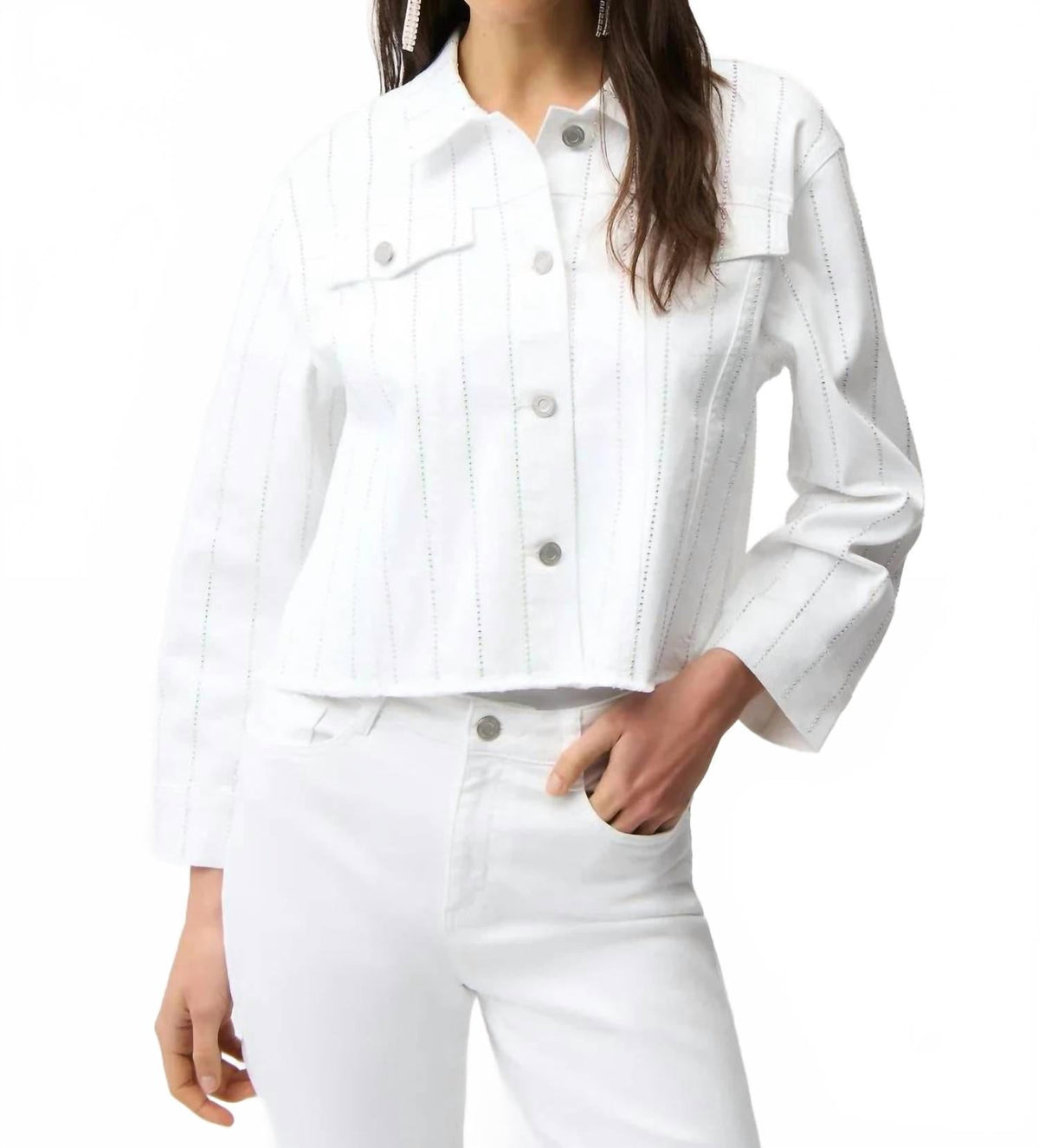 Chaqueta de mezclilla color blanco