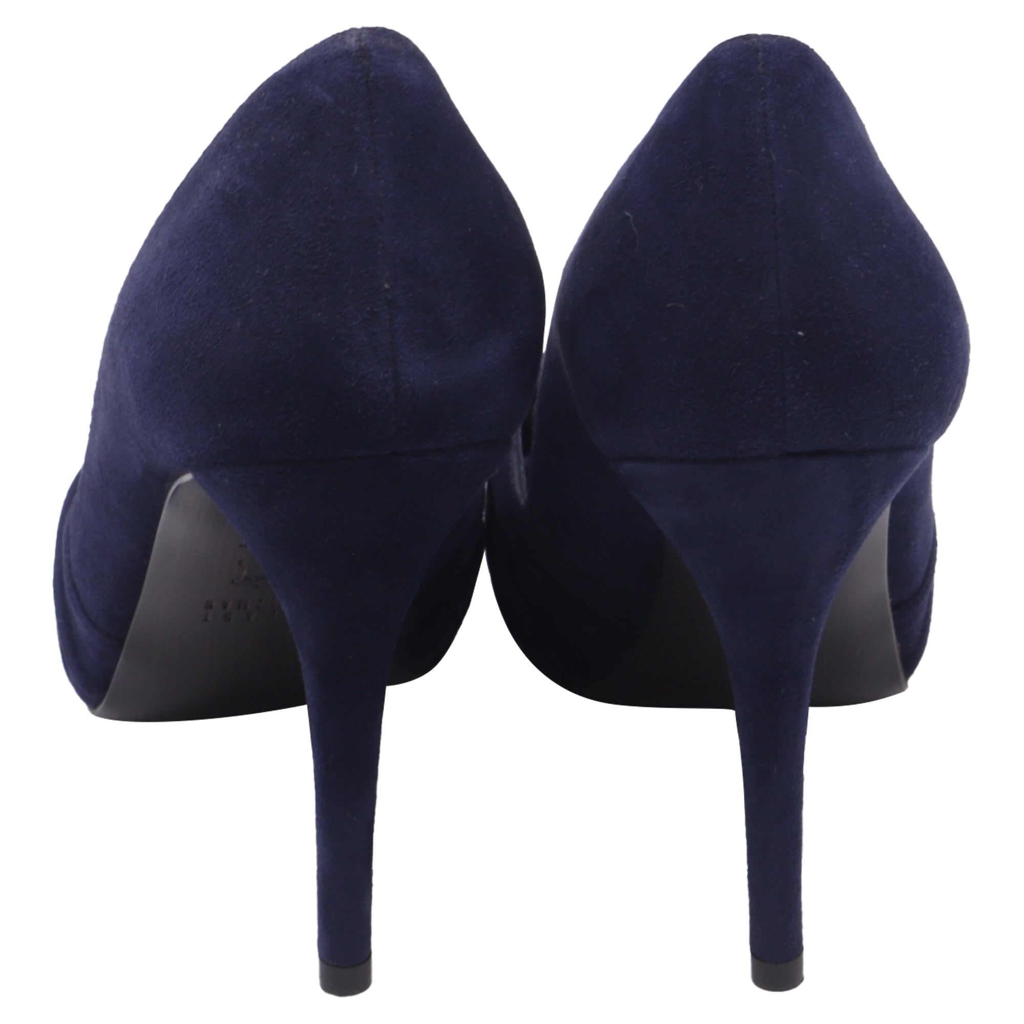 Tacones de gamuza color azul marino