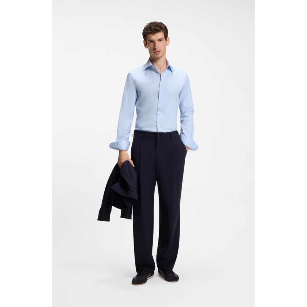 Camisa de mezcla de algodón de corte ajustado