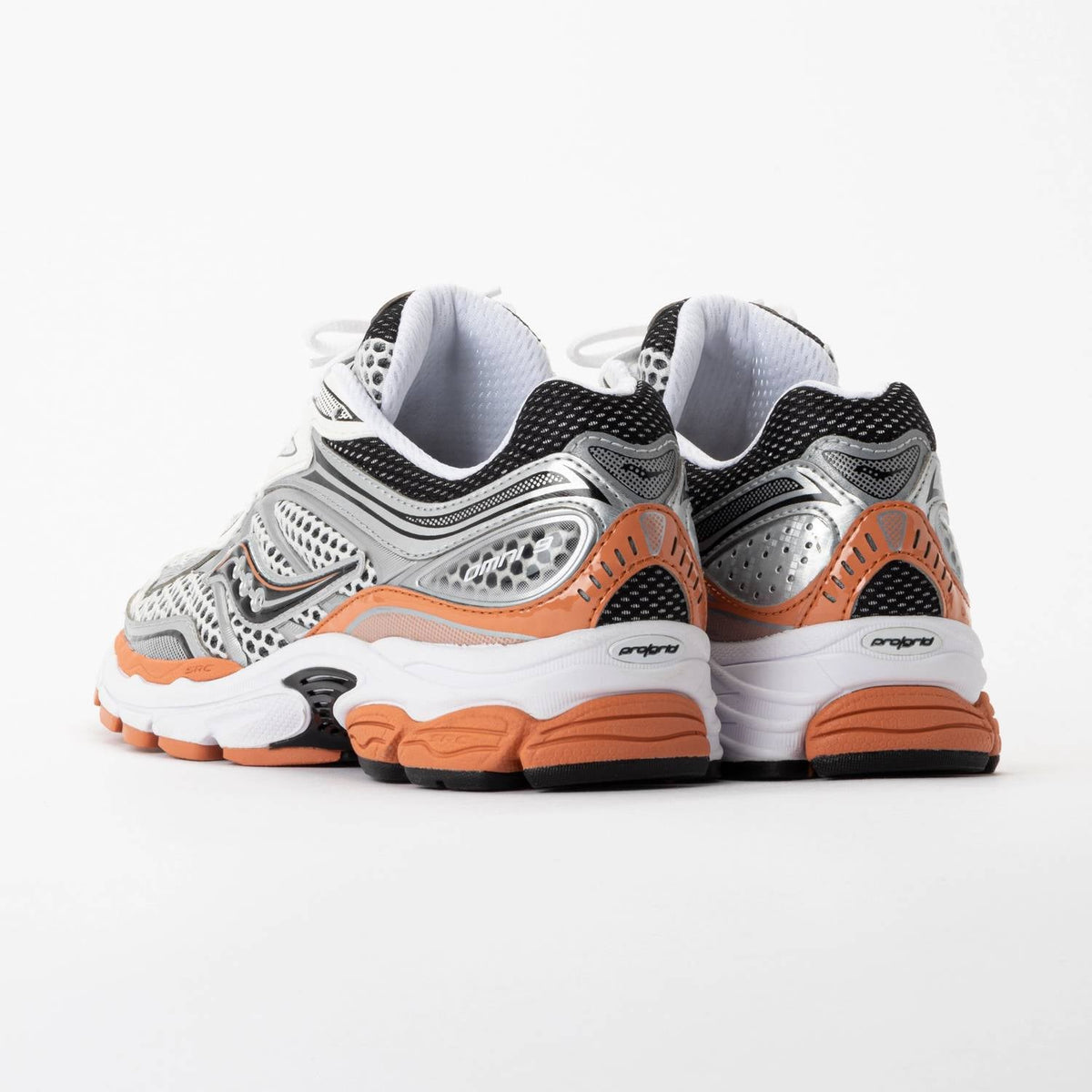 Tenis para correr unisex color naranja y plateado