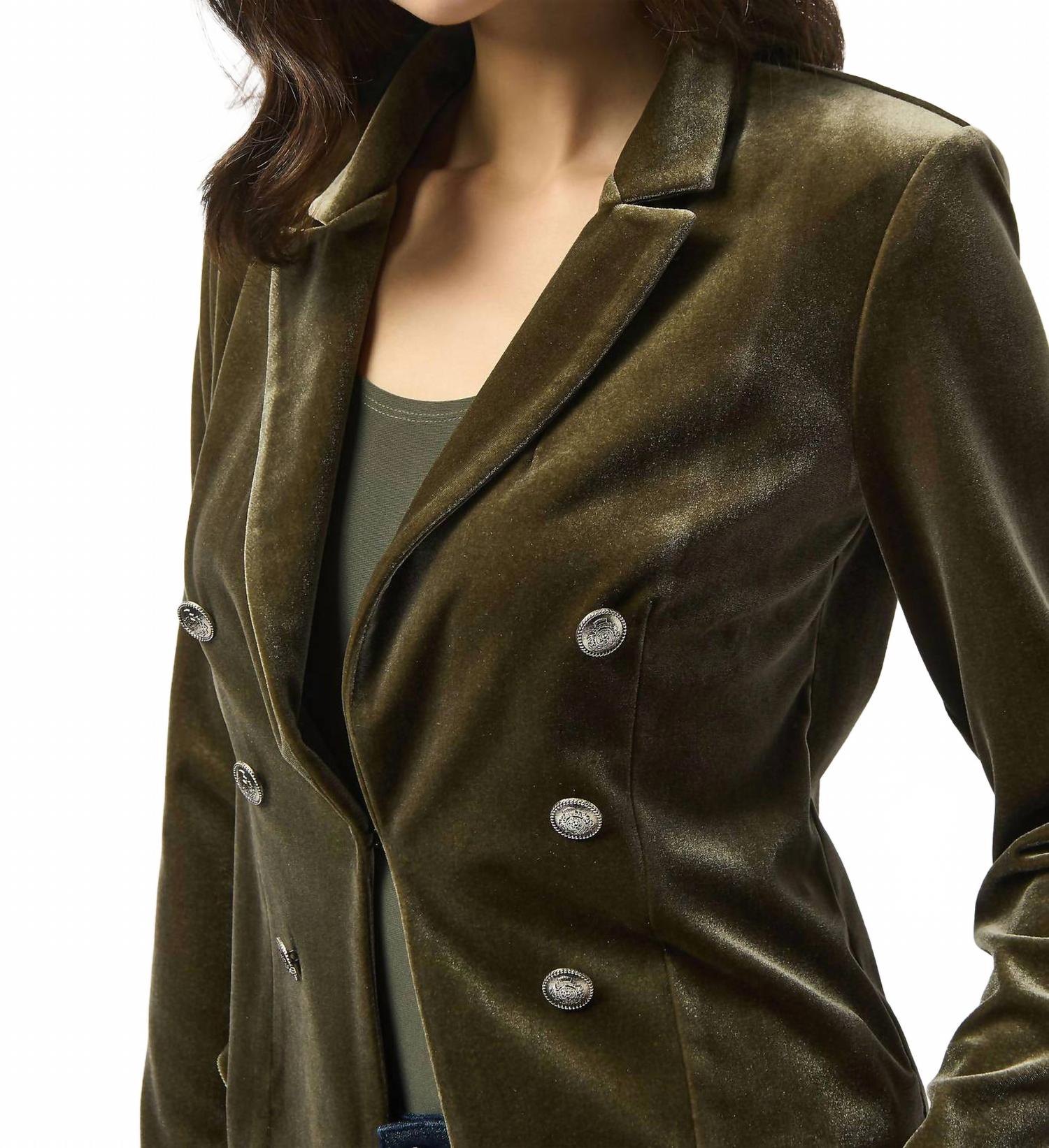 Blazer de terciopelo color caqui
