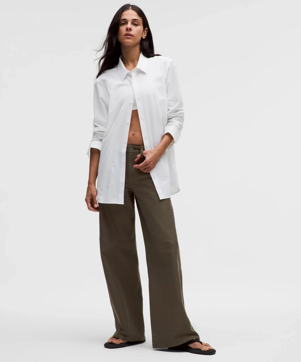 Pantalón de pierna ancha de tiro bajo