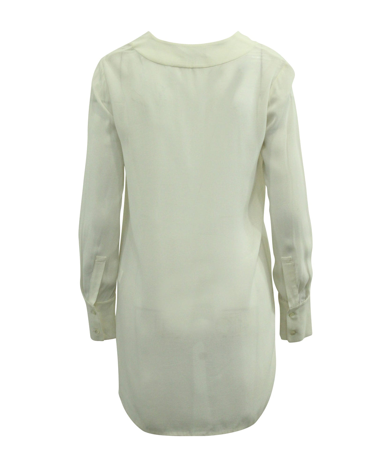 Blusa de manga larga con cuello en V color blanco