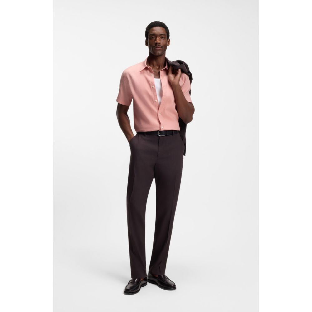 Camisa de lino de corte ajustado