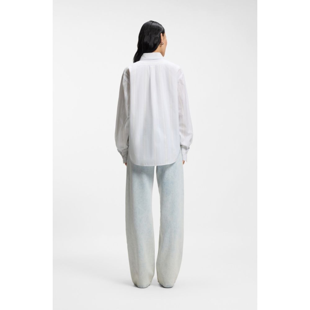 Blusa de algodón de corte amplio a rayas