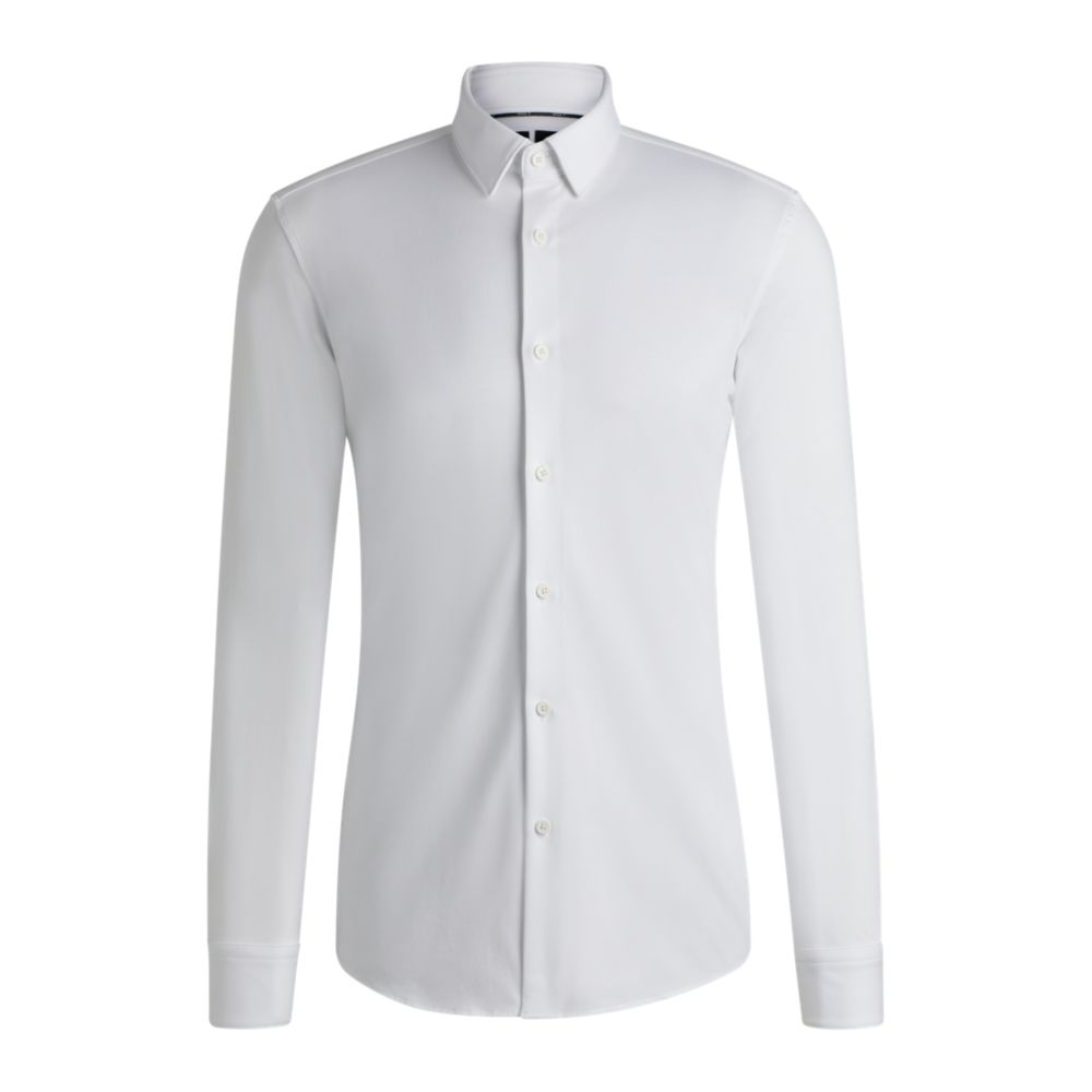 Camisa de mezcla de algodón de corte ajustado