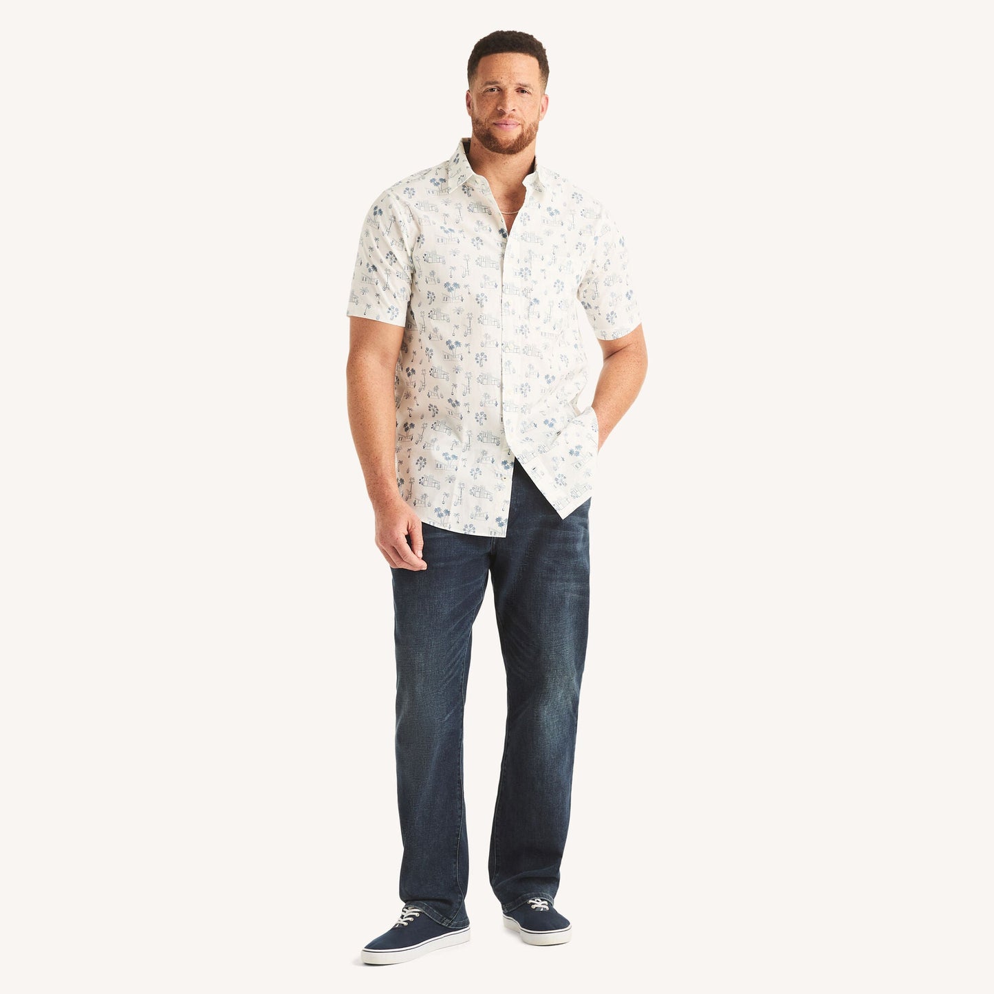 Camisa de hombre de manga corta con estampado
