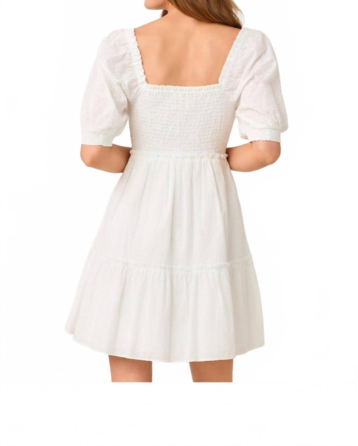Vestido de manga corta color blanco