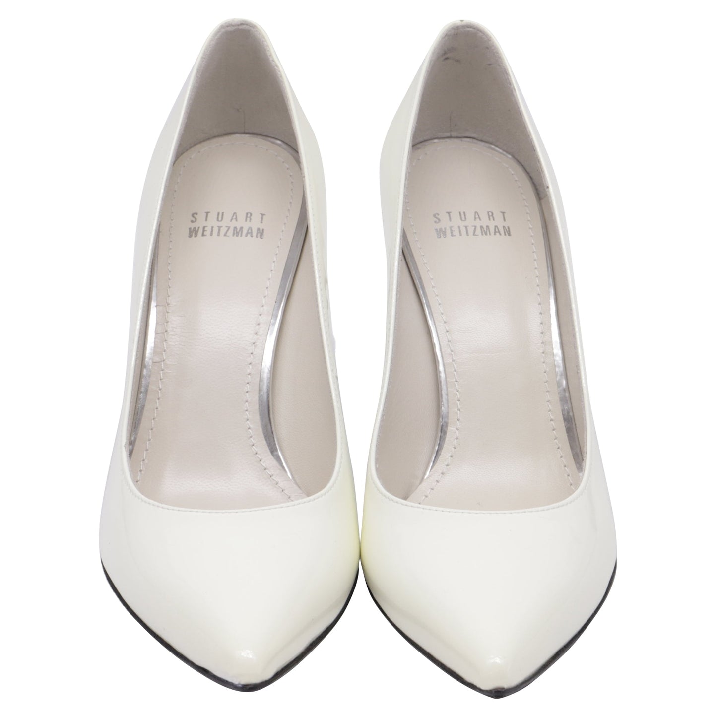 Tacones de cuero color blanco