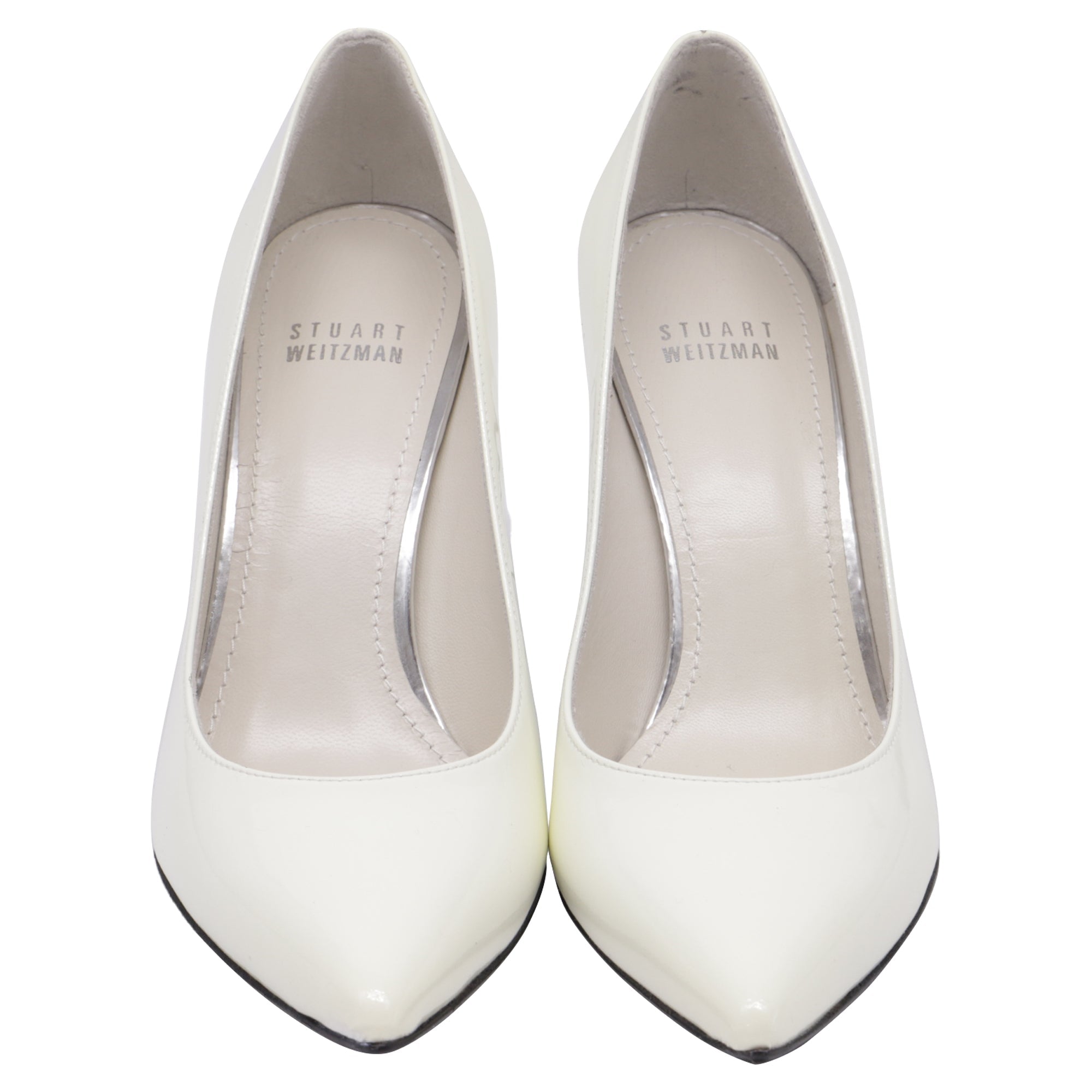 Tacones de cuero color blanco