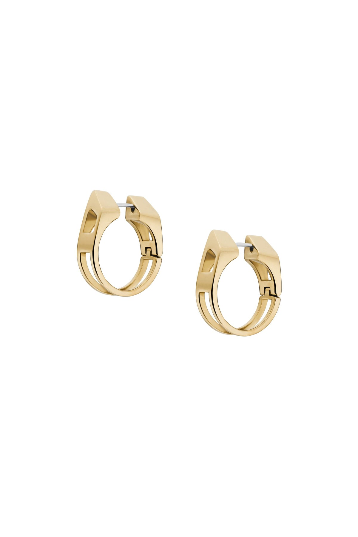 Aretes de acero inoxidable color dorado