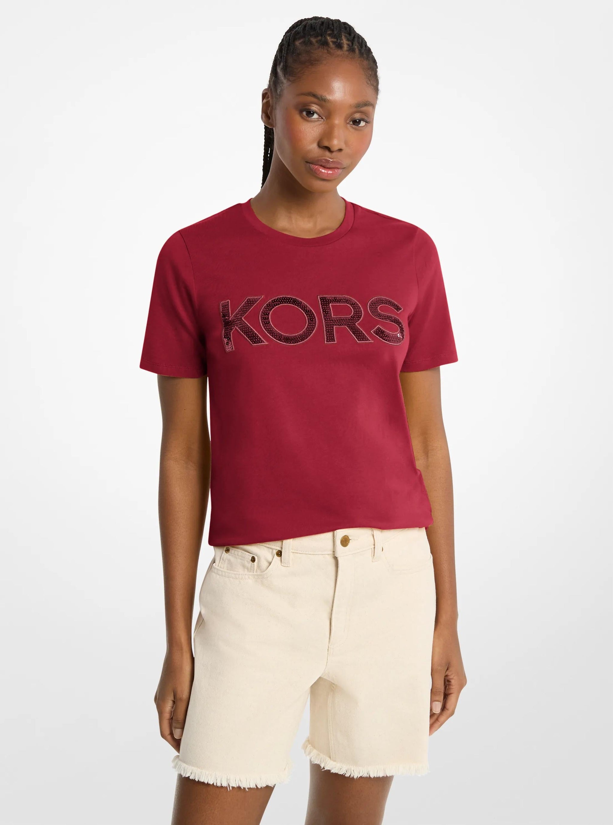 Camiseta de algodón con lentejuelas