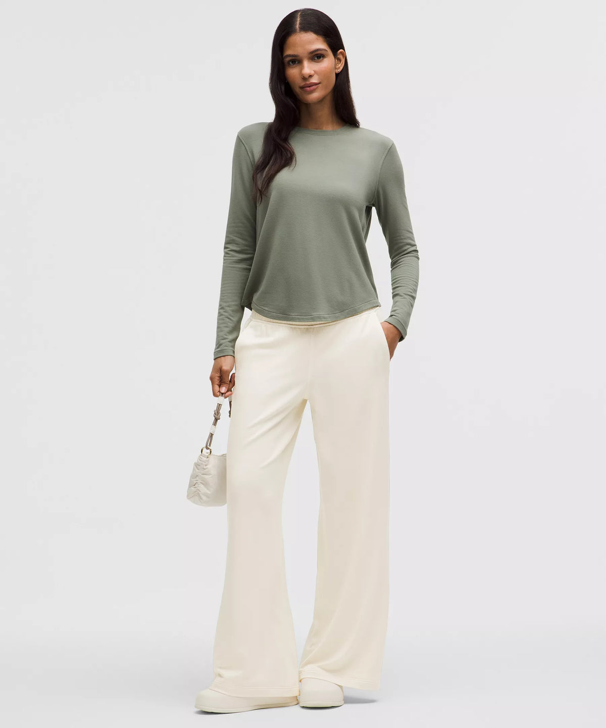 Pantalón de pierna ancha de tiro medio