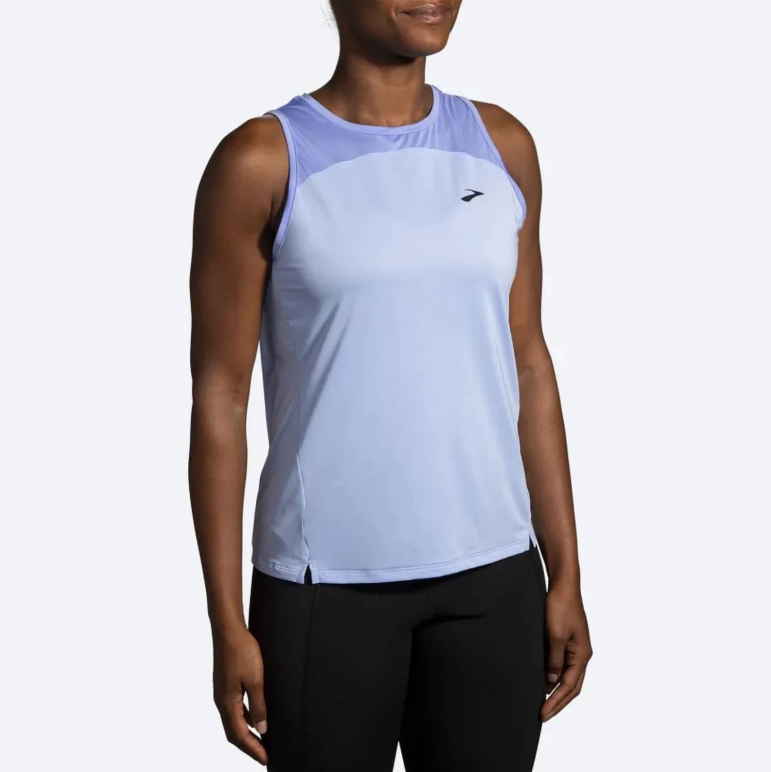 Camiseta sin mangas color azul y lavanda