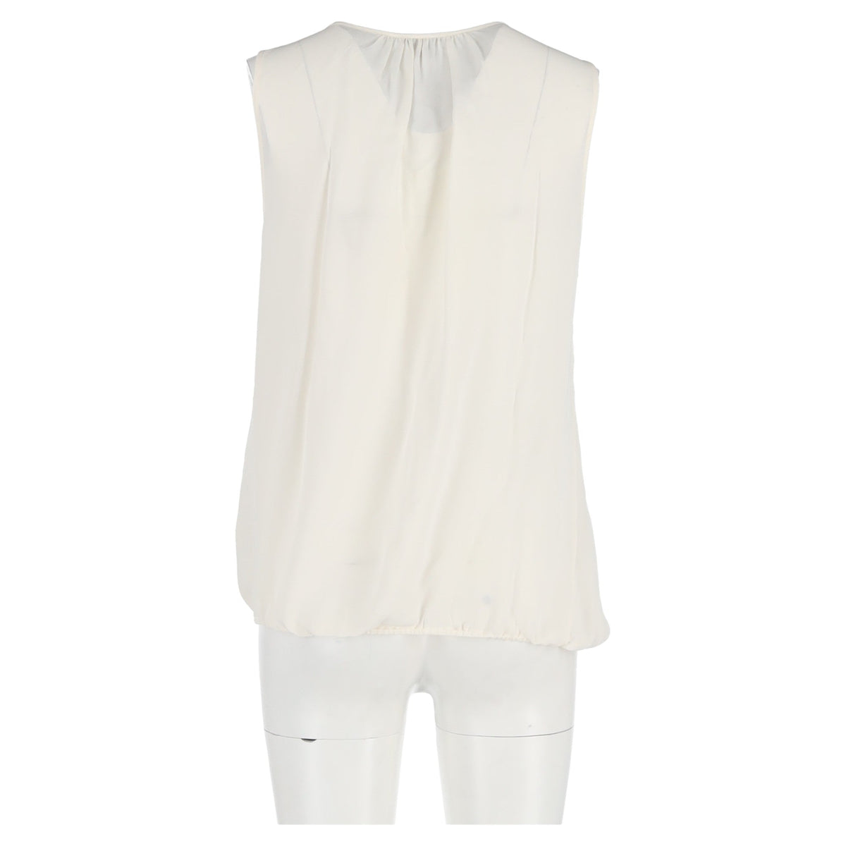 Blusa de seda sin mangas color marfil