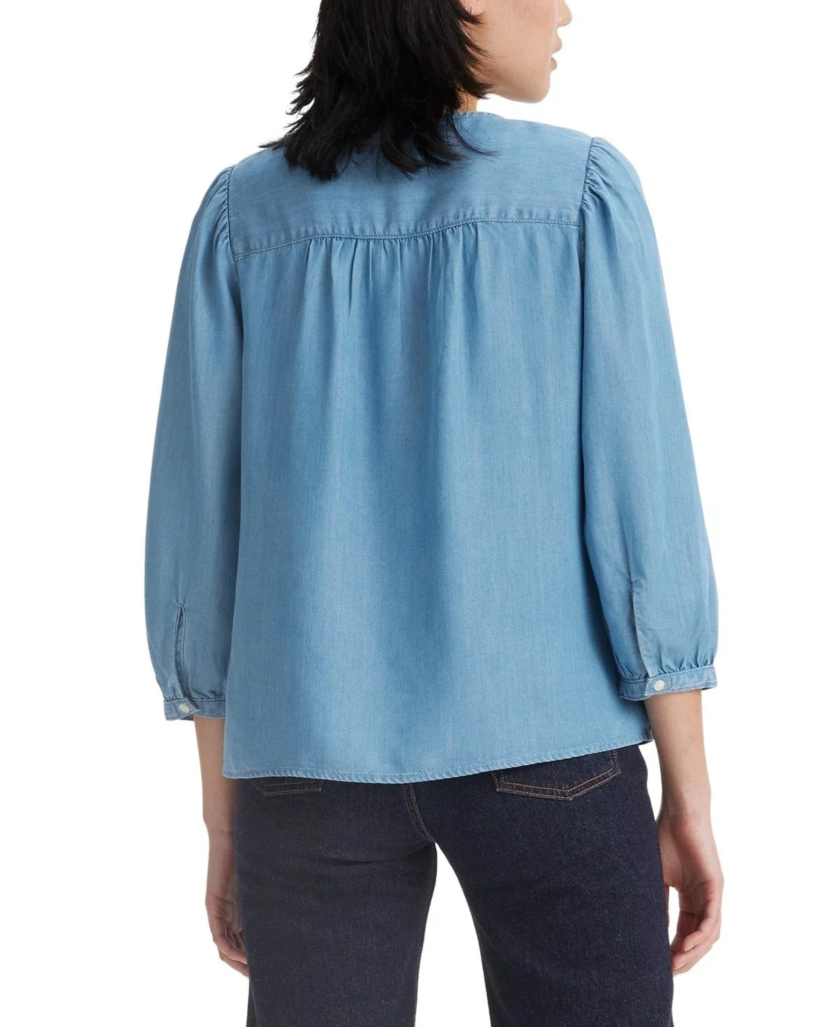 Blusa de mujer de corte amplio color azul