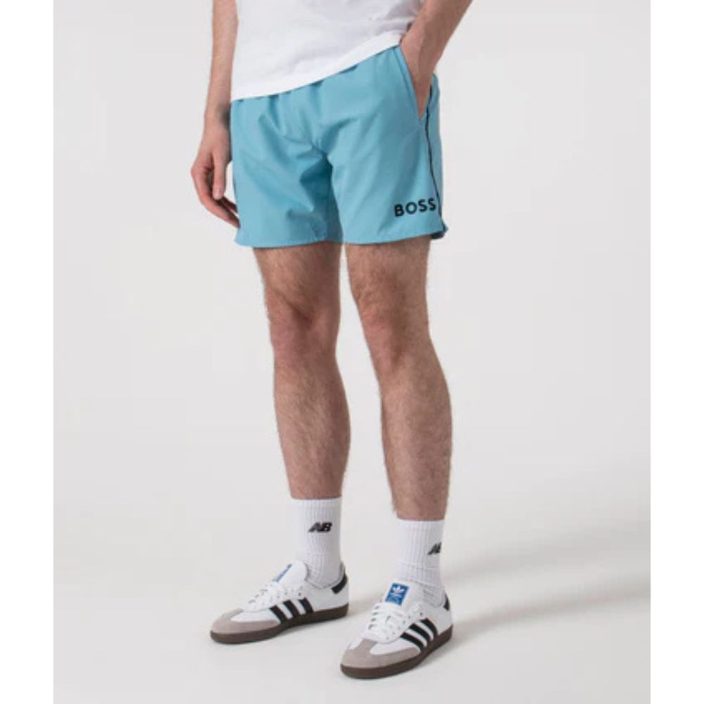 Pantaloneta de baño de hombre color azul claro