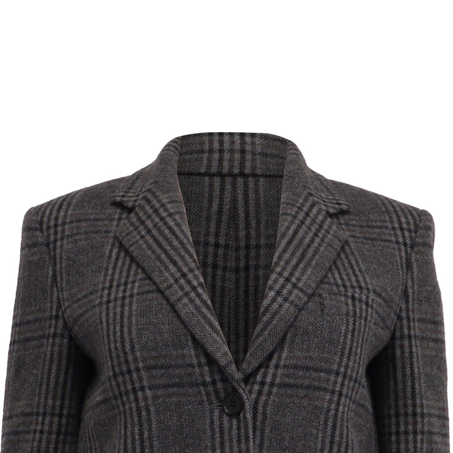 Blazer de lana a cuadros color gris