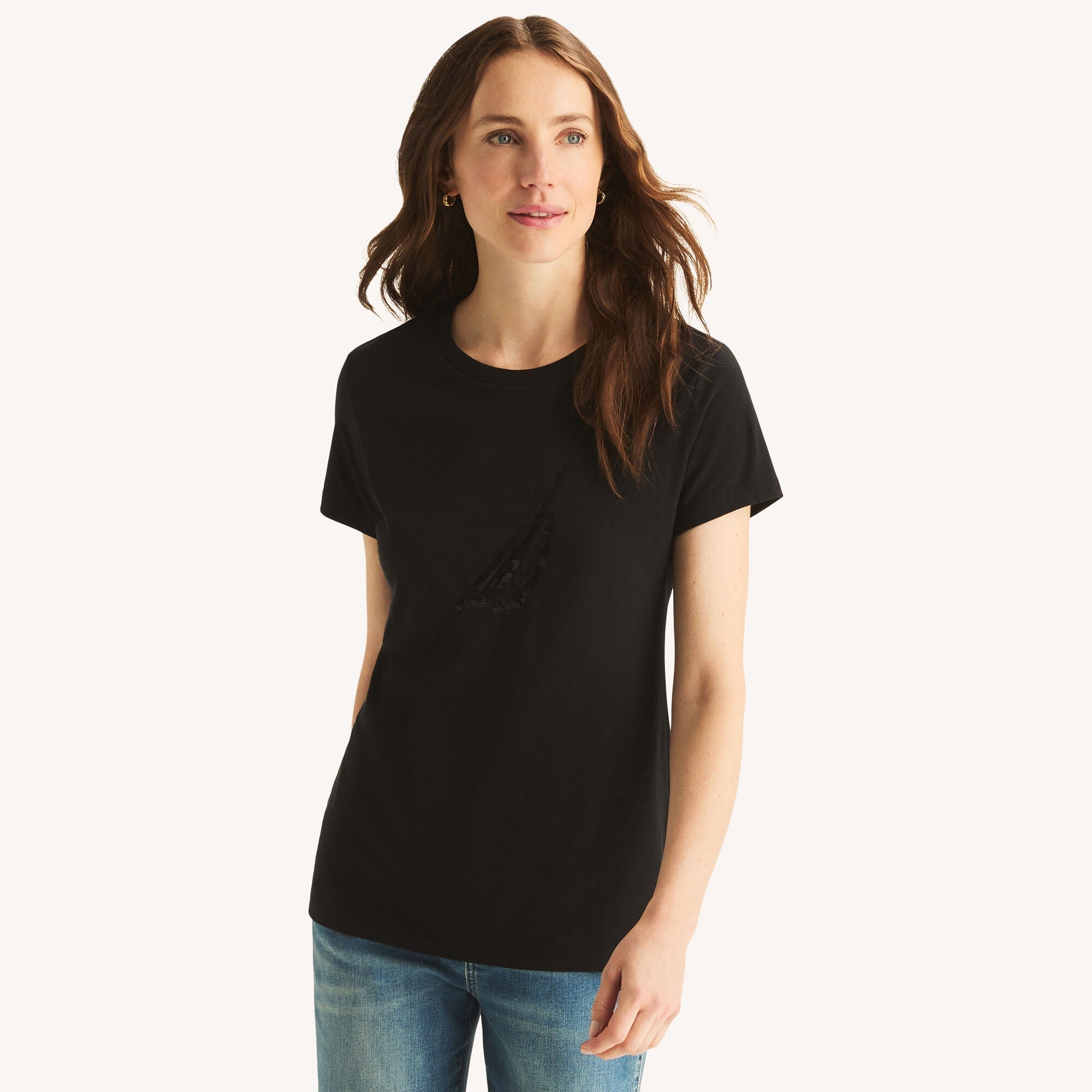 Camiseta de mujer con estampado con lentejuelas