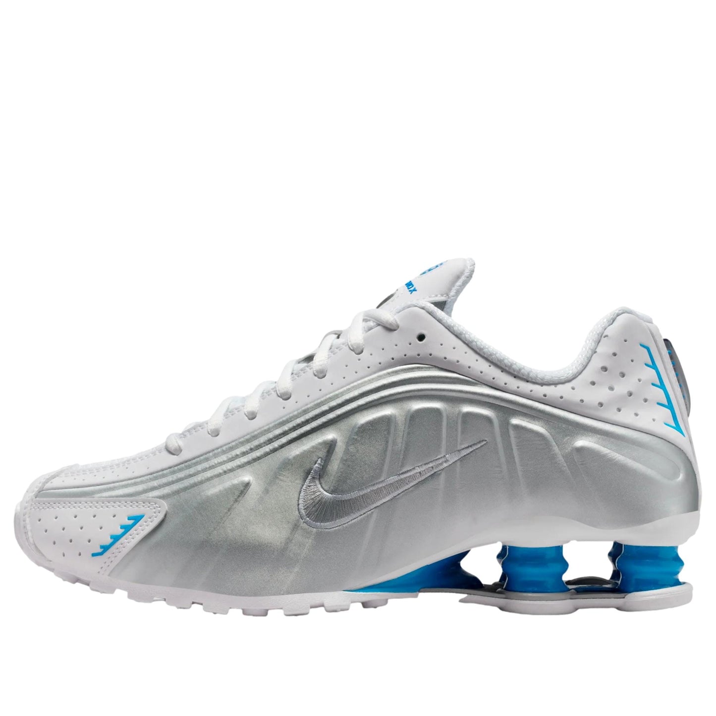 Nike Shox R4 White / Metallic Silver  AR3565-105 Hombre