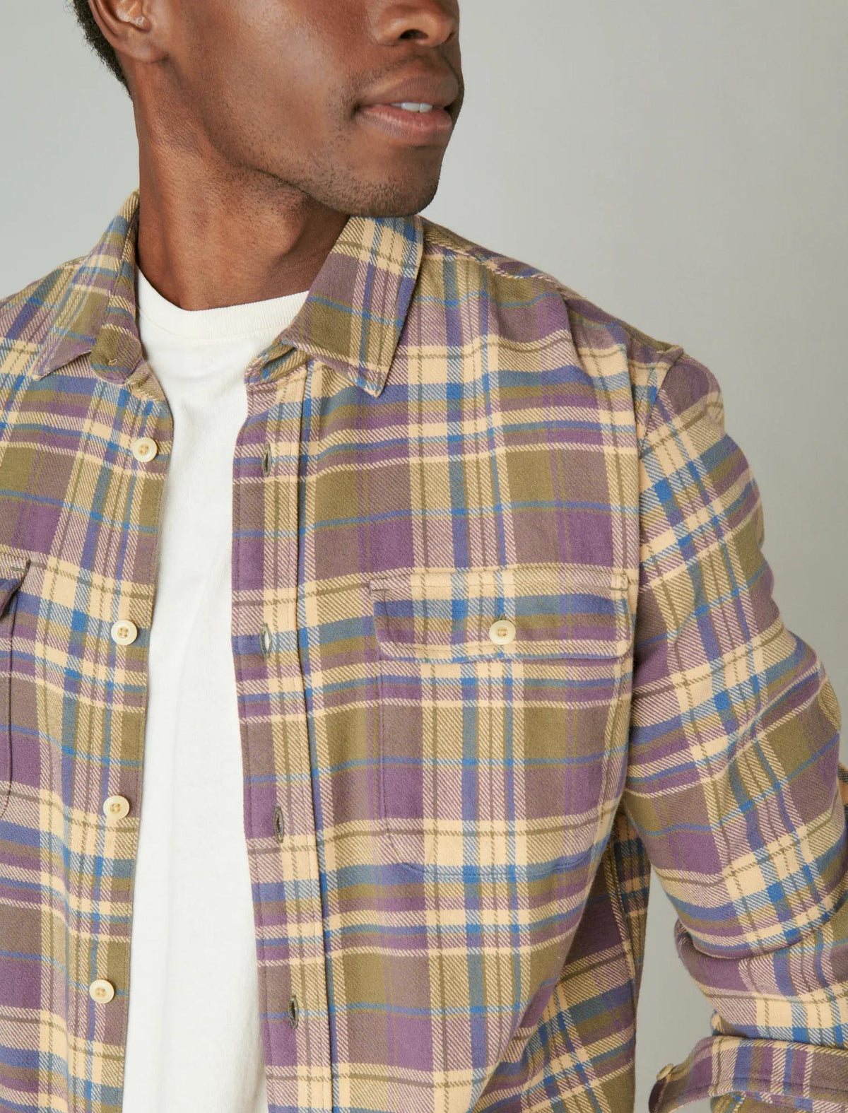 Camisa de hombre de manga larga a cuadros
