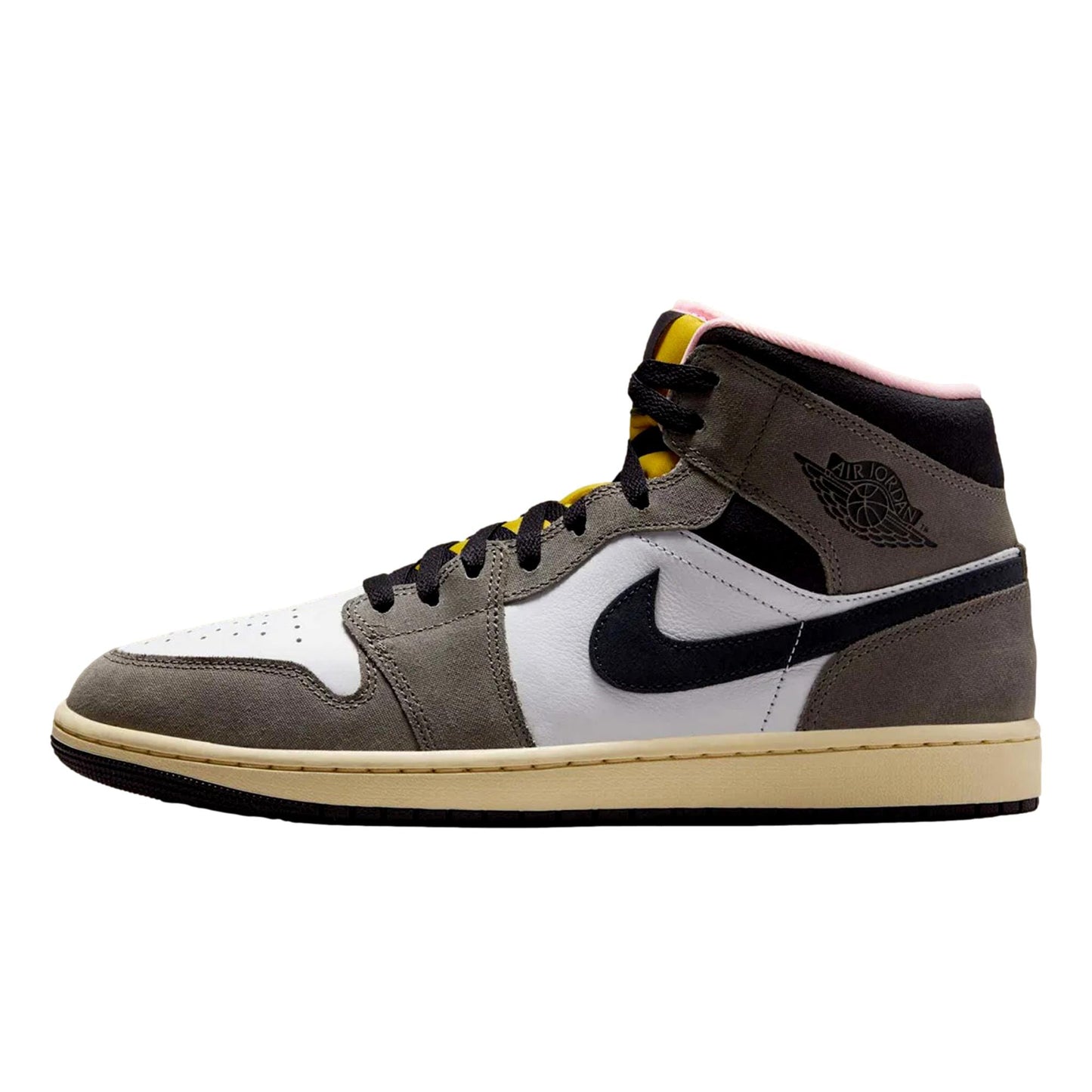 Nike Air Jordan 1 Mid SE White / Oil Grey - Cave Stone  HQ2011-100 Hombre