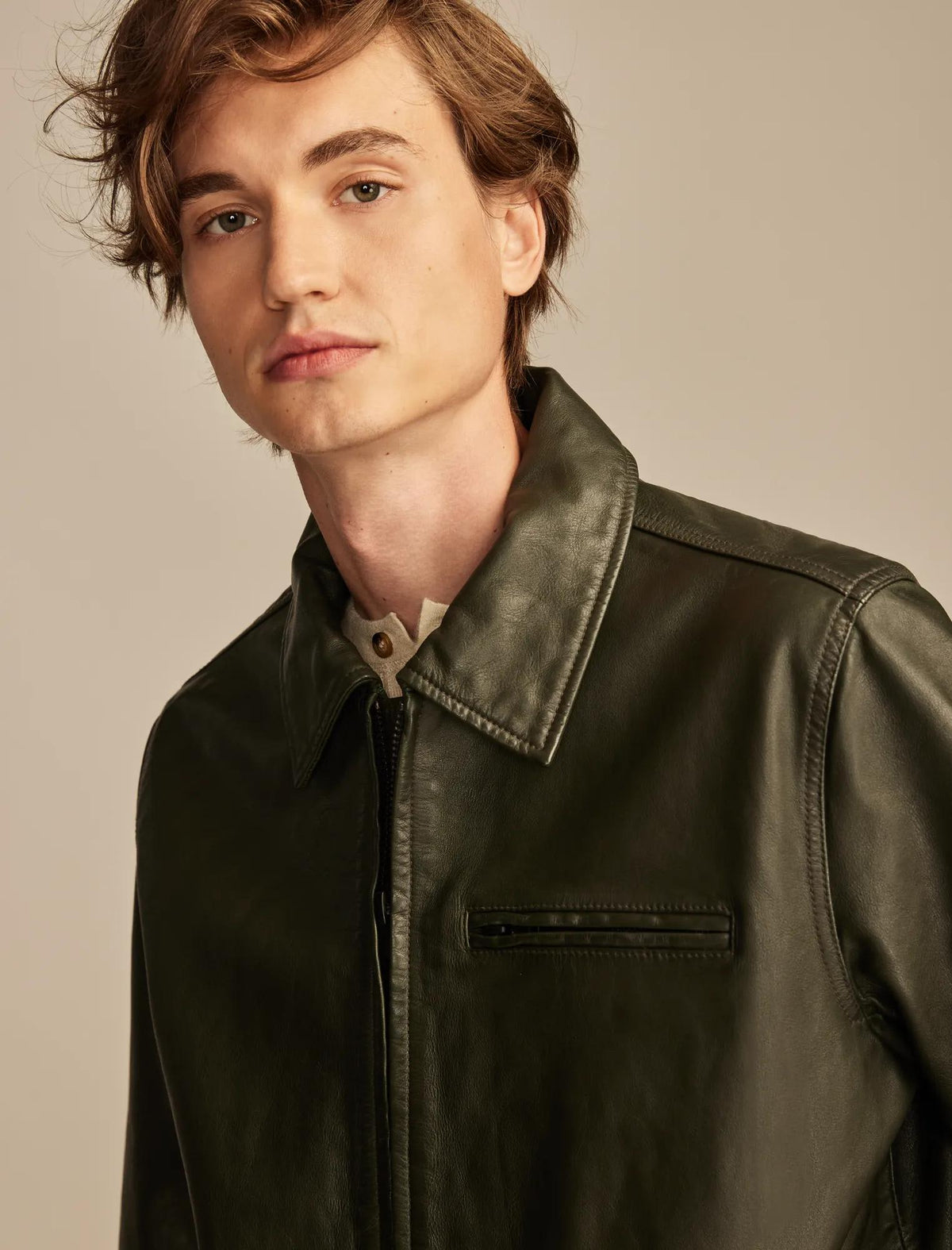 Chaqueta de hombre de cuero