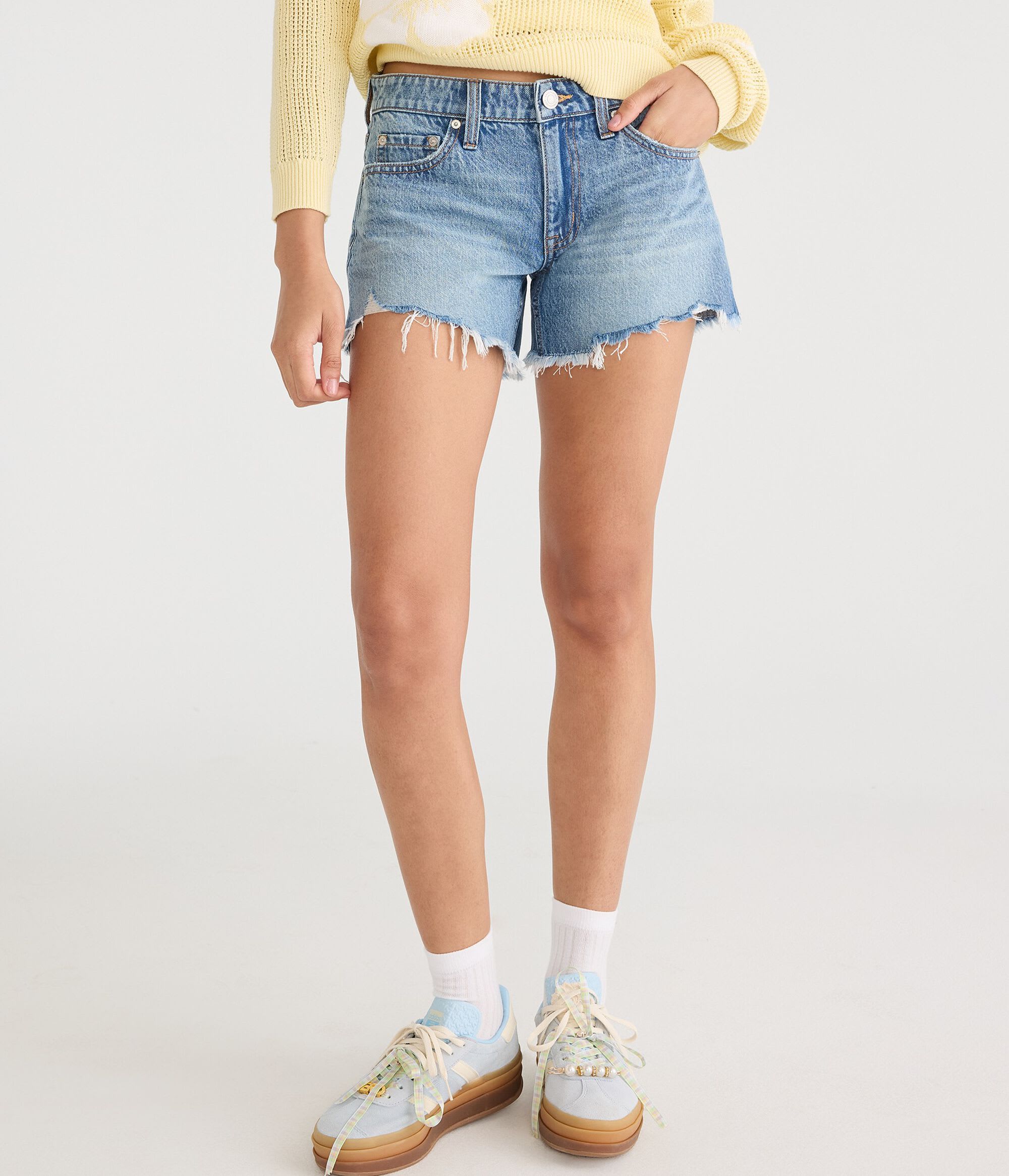 Short de mezclilla de tiro bajo
