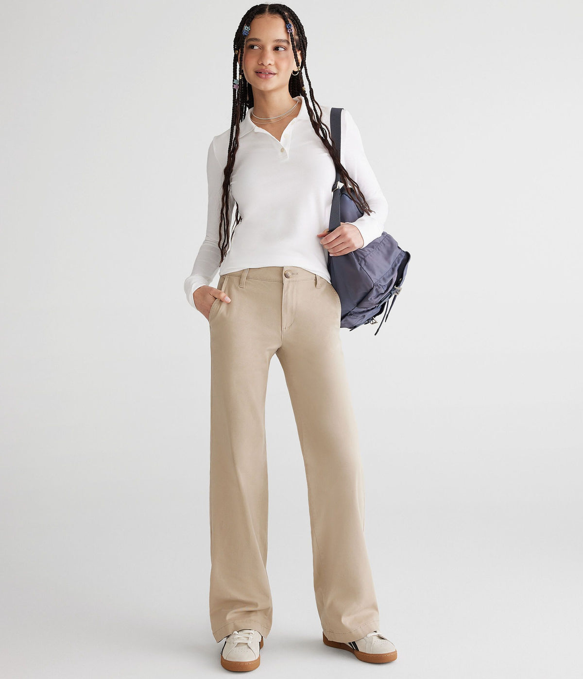 Pantalón de pierna ancha de tiro bajo