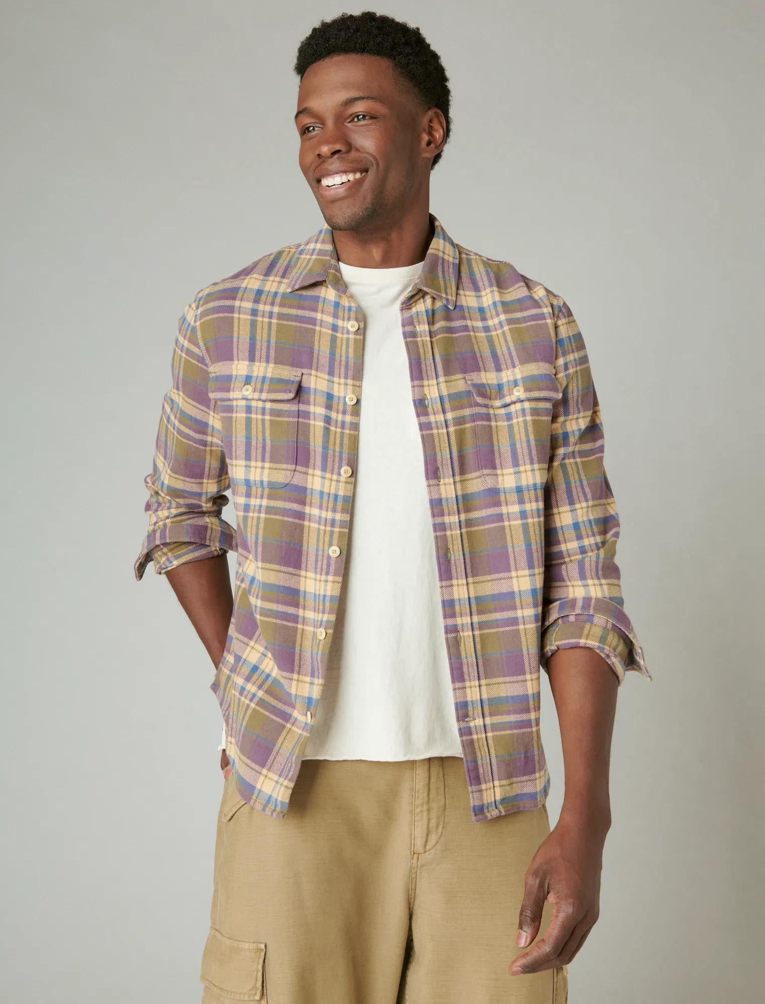 Camisa de hombre de manga larga a cuadros