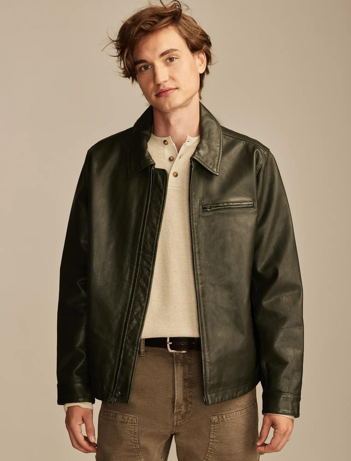 Chaqueta de hombre de cuero