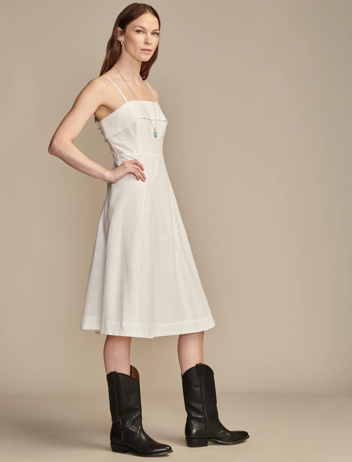 Vestido de mujer de lino midi